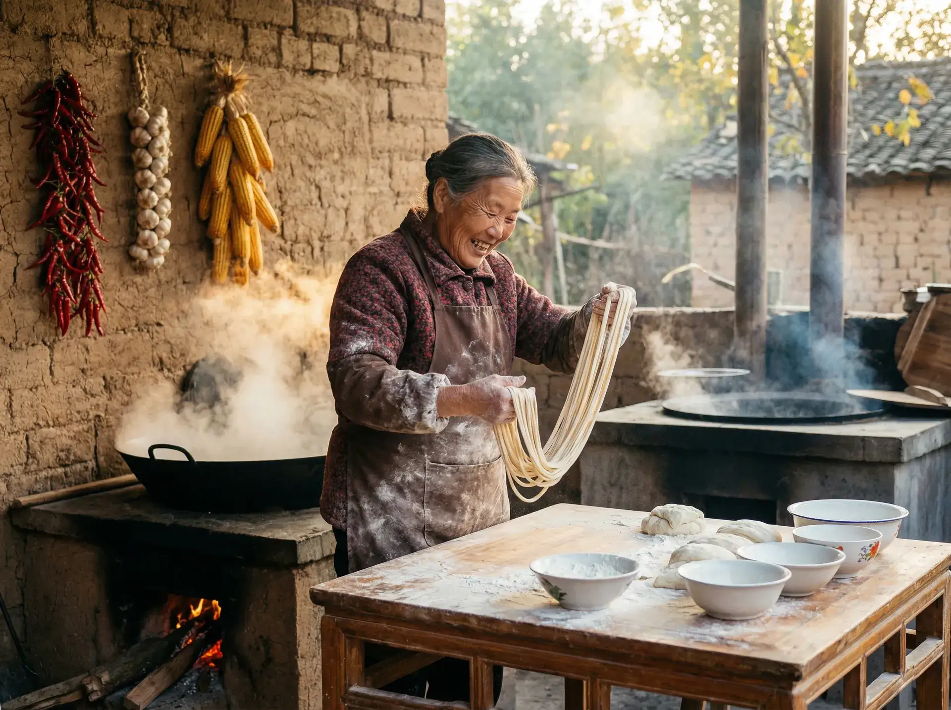 农家大嫂手擀面 - 天下无敌李平冈 乡村美食